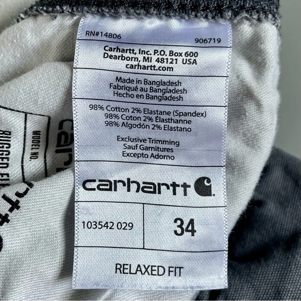 Carhartt Gray Cargo Work Utility Carpenter Shorts Sz 34 Pockets Hammer Loop